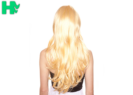 Fashion Women Blonde Wavy Long Synthetic Wigs Curly Hair With No Tangle
