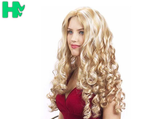 Loose Wave Heat Long Synthetic Wigs , 24 Inches Long Wavy Curly Hair For White Women