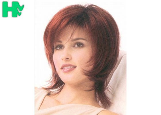Natural Hair Line Brown Mixed Blonde Heat Safe Synthetic Wigs 10 Inch No Tangle For White Girl