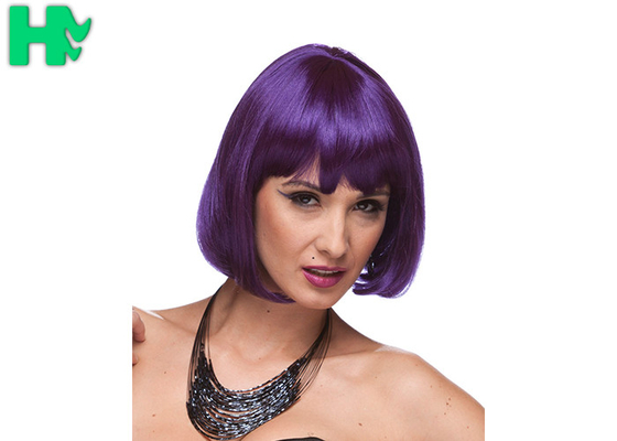 Straight Black Root White Short Synthetic Wigs Bob Style Wigs With Long Lifetime
