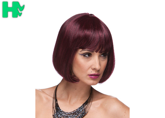Straight Black Root White Short Synthetic Wigs Bob Style Wigs With Long Lifetime