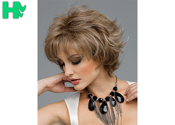 12 Inch Synthetic Hair Curly Short Blonde Wigs 100% High Temperature Wire Wigs For Adult