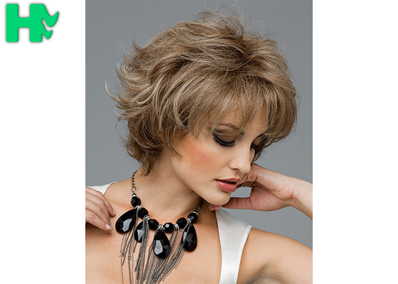 12 Inch Synthetic Hair Curly Short Blonde Wigs 100% High Temperature Wire Wigs For Adult