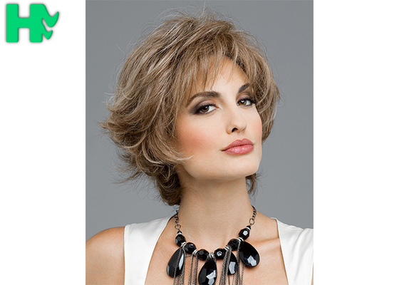 12 Inch Synthetic Hair Curly Short Blonde Wigs 100% High Temperature Wire Wigs For Adult