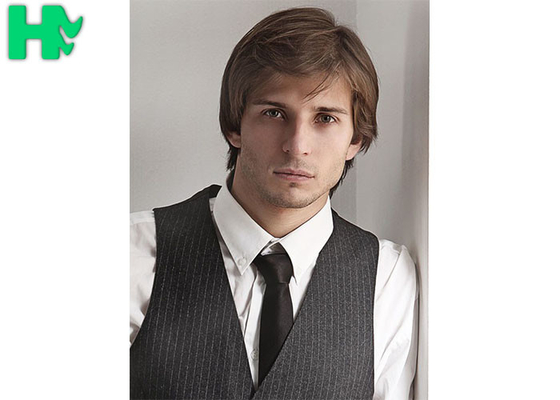 Hot Wire Fiber Synthetic Men Short Hair Wig With Side Bang For Young Men
