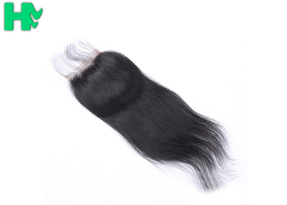 8A Grade Brazilian Straight Lace Closure Extensions 4*4 Human Hair Natural Black