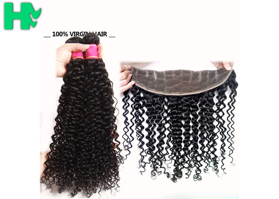 100% Human Virgin Hair 13*4 Closure Deep Curly With Baby Hair 8-24 inch