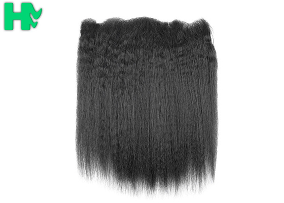 Virgin Brazilian Human Hair Kinky Straight 13*4 Frontal Wefts Lace Hair Closure Ear To Ear