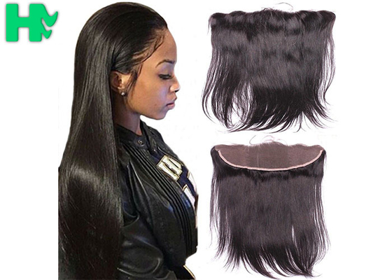 Smooth Human Hair Closure 13*4 Lace Frontal Closure Straight Natural Black 8A