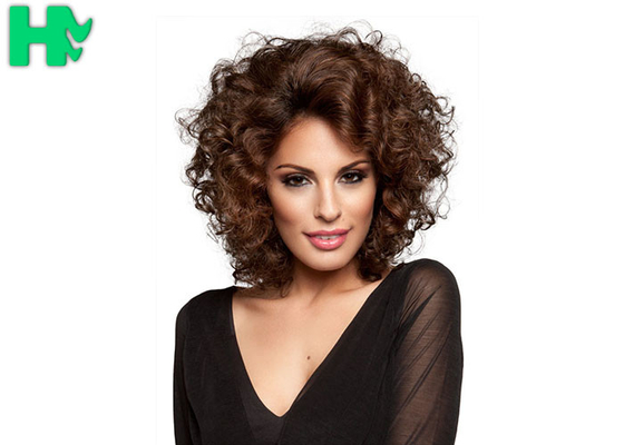 Cheap European Amerian Styles Brown Short Curly Synthetic Hair Wig