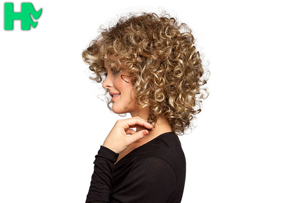 Cheap European Amerian Styles Brown Short Curly Synthetic Hair Wig