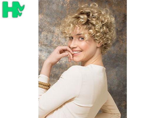 Ladies New Stylish Synthetic Dark Blonde Short No lace Full Hair Wig