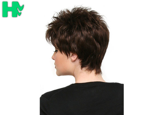 Short Brown Fiber Sythetic Hair Wig Style African American Short Straight Wig