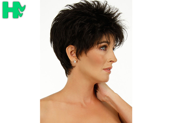 Natural Straight Wave Short Style Synthetic No Weft Full Hair Wig