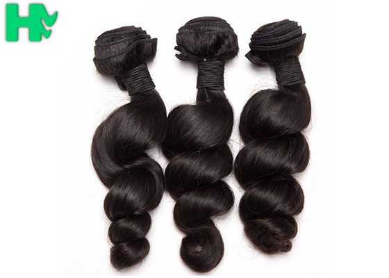 Peruvian Loose Wave Remy Natural Human Hair Extensions Natural Black Soft &amp; Smooth