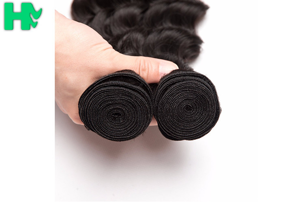 Peruvian Loose Wave Remy Natural Human Hair Extensions Natural Black Soft &amp; Smooth