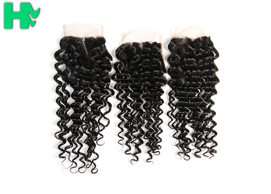100% Density Brazillian Human Hair Lace Clsure Deep Wave SGS