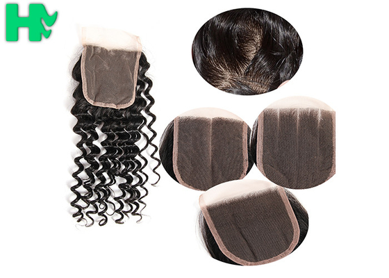 100% Density Brazillian Human Hair Lace Clsure Deep Wave SGS