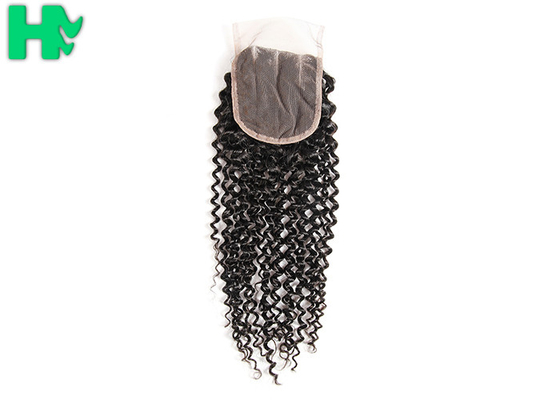 8’’ - 20’’Unprocessed Human Hair Closure Kinky Curly Bleached Knots