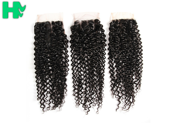 8’’ - 20’’Unprocessed Human Hair Closure Kinky Curly Bleached Knots