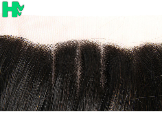 Unprocessed Virgin Smooth Silk Base Human Hair Closure / 13*4 Ear To Ear Lace Frontal