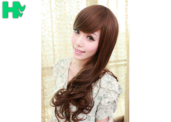 Brown Long Wave Natural Synthetic Hair Wigs for Women 70cm Length