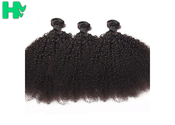 Black Natural Human Hair Extensions , 100% Virgin Peruvian Kinky Culry Hair