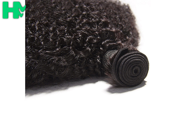 Black Natural Human Hair Extensions , 100% Virgin Peruvian Kinky Culry Hair