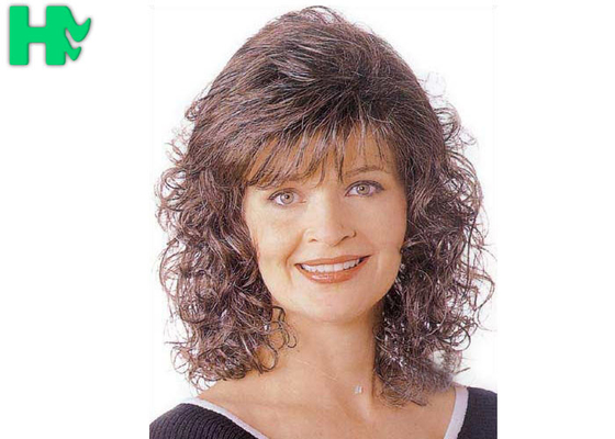 Synthetic Fiber Curly Wigs Elegant And Generous Synthetic Wigs For Party