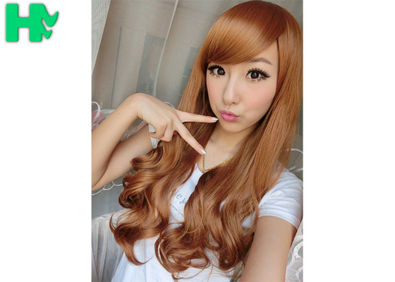 Heat Resistant Fiber Long Wave Texture Hairnet Wig Synthetic Wigs