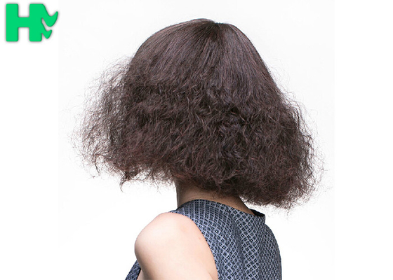 Fashion Black Curly Short Synthetic Wigs / Bob Wigs With Bangs For Black