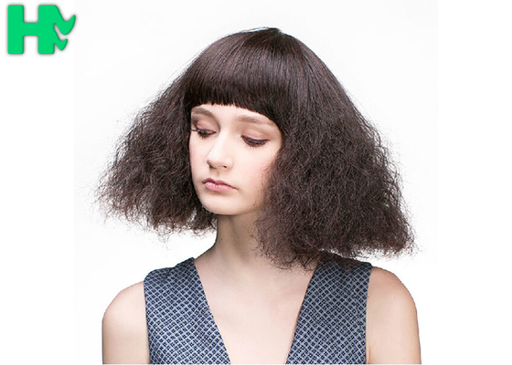 Fashion Black Curly Short Synthetic Wigs / Bob Wigs With Bangs For Black