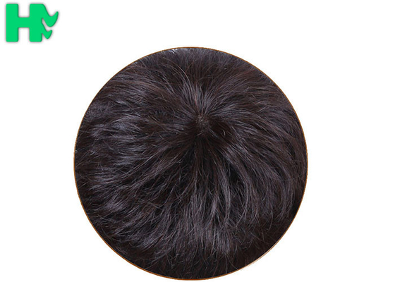 100% Density Short Cut Coarse Lady Deep Brown Hair Wig / Synthetic Bob Wigs