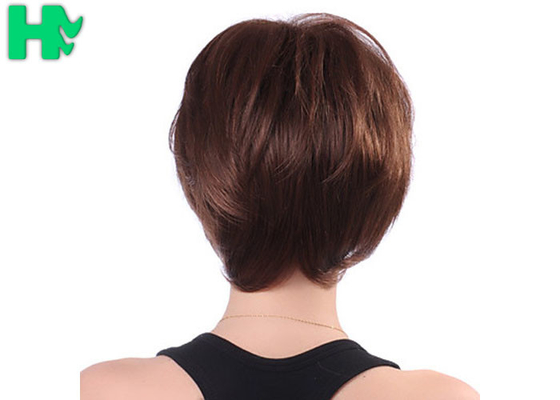 Straight Refreshing Style Wavy Synthetic Hair Wig For Women Dark Brown
