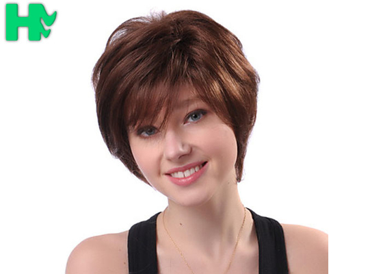 Straight Refreshing Style Wavy Synthetic Hair Wig For Women Dark Brown