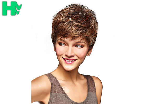 Heat Resistant Synthetic Choppy Bangs Short Wigs For Women Health And Breathable