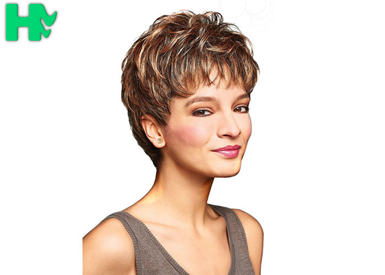 Heat Resistant Synthetic Choppy Bangs Short Wigs For Women Health And Breathable