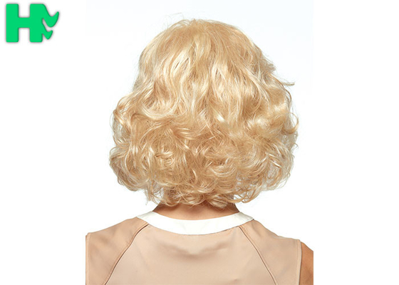 Half Hand Made 14 Inch Short Synthetic Wigs For White Women Heat Resistant