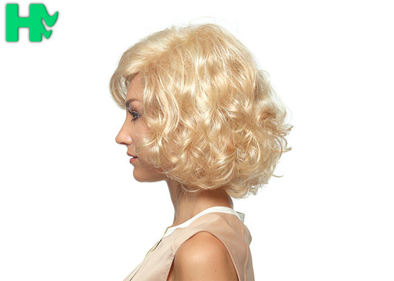 Half Hand Made 14 Inch Short Synthetic Wigs For White Women Heat Resistant