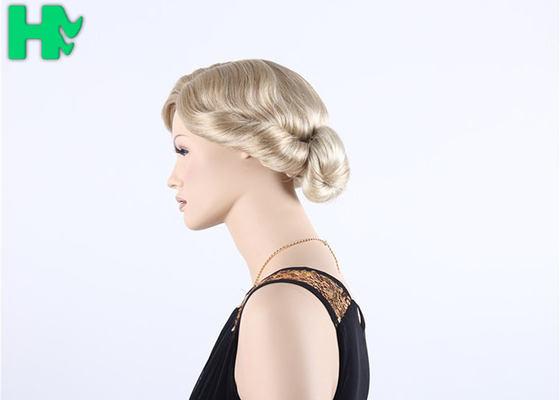 Machine Made Short Synthetic Wigs Human Hair For Noble Lady Soft And Comfortable