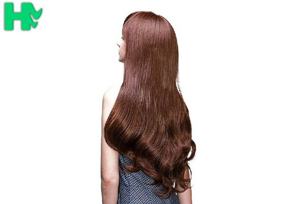 Heat Friendly Fiber Hair Extra Long Synthetic Wigs , Brown Wavy Wig With Bangs