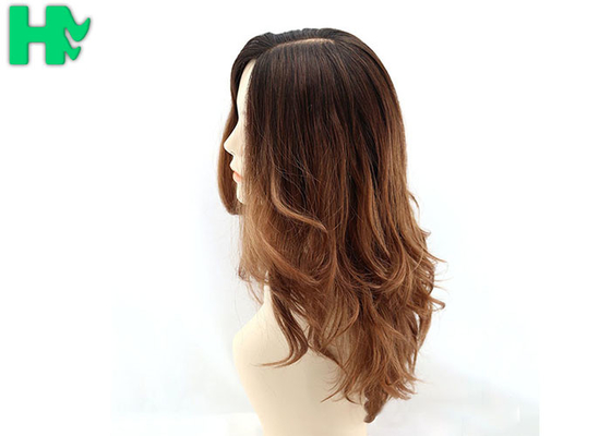 Two Tone Color Side Parting Bang Long Deep Wave Synthetic Wig For Women