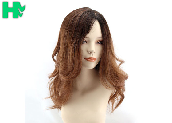 Two Tone Color Side Parting Bang Long Deep Wave Synthetic Wig For Women