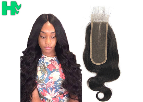 Raw Virgin 100% Human Hair Closure , Cuticle Aligned 2*6 Body Wave Lace Closure