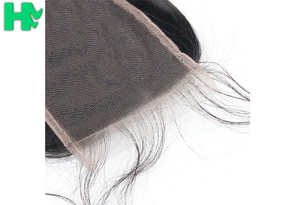 Grade 9A Human Hair Closure With Baby Hair Bleached Knots / Brazillian Body Wave