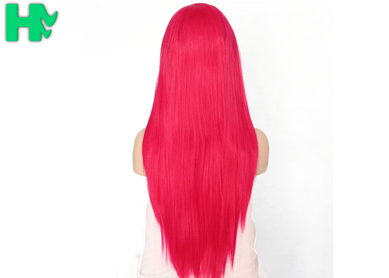 28 Inch Long Straight Heat Resistant Synthetic Cosplay Wigs Adjustable Cap Size