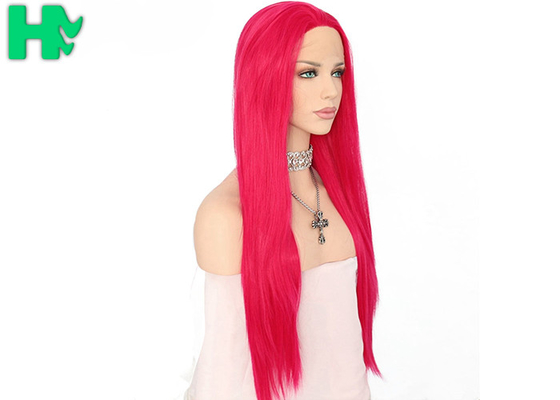 28 Inch Long Straight Heat Resistant Synthetic Cosplay Wigs Adjustable Cap Size