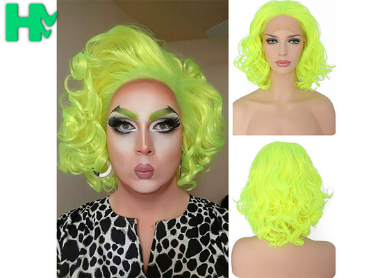 Graceful Green Curly Famale Colonial Costume Wig 12 Inch HT Fiber Material