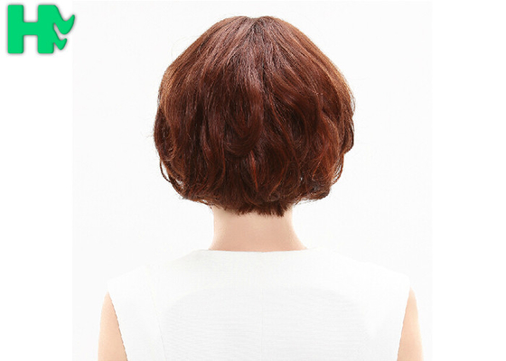 250g Kanekalon Fiber Wigs With Bang , Heat Resistant Pure Color Short Wave Wig