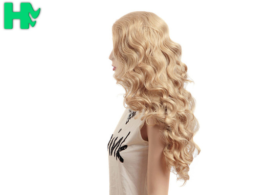 Fashion Prom Charming Curly Long Synthetic Wigs Blonde Hair Color